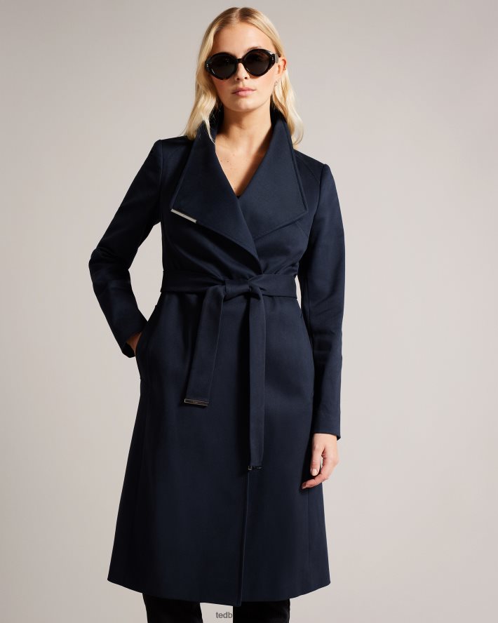 être Ted Baker femmes rosina - trench-coat portefeuille mi-long bleu foncé FR8J42158 vêtements