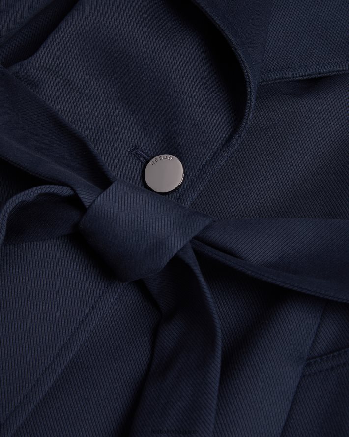 être Ted Baker femmes rosina - trench-coat portefeuille mi-long bleu foncé FR8J42158 vêtements