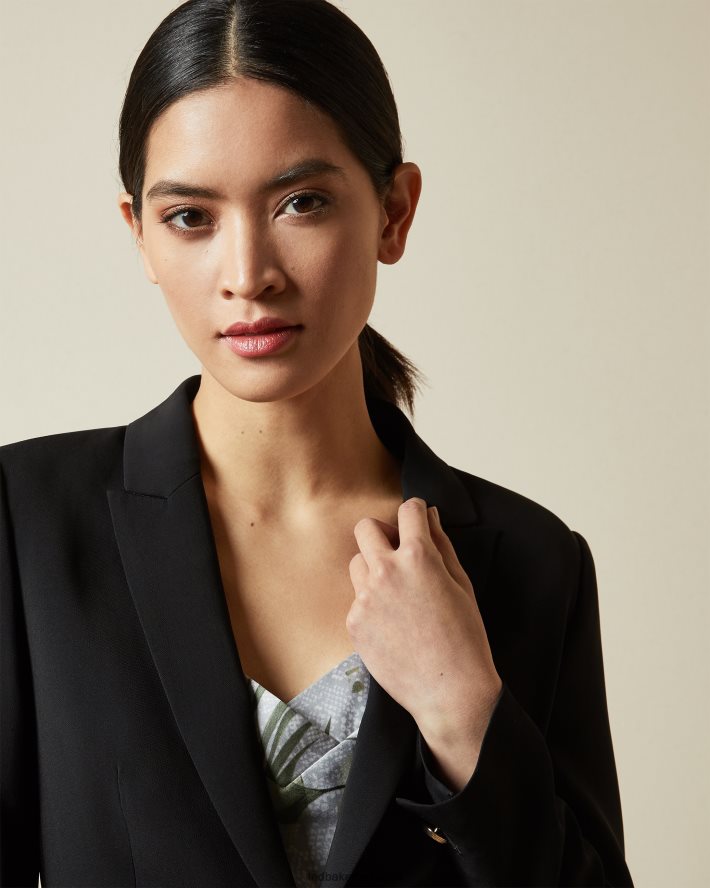 être Ted Baker femmes veste blazer à simple boutonnage raee noir FR8J42441 vêtements