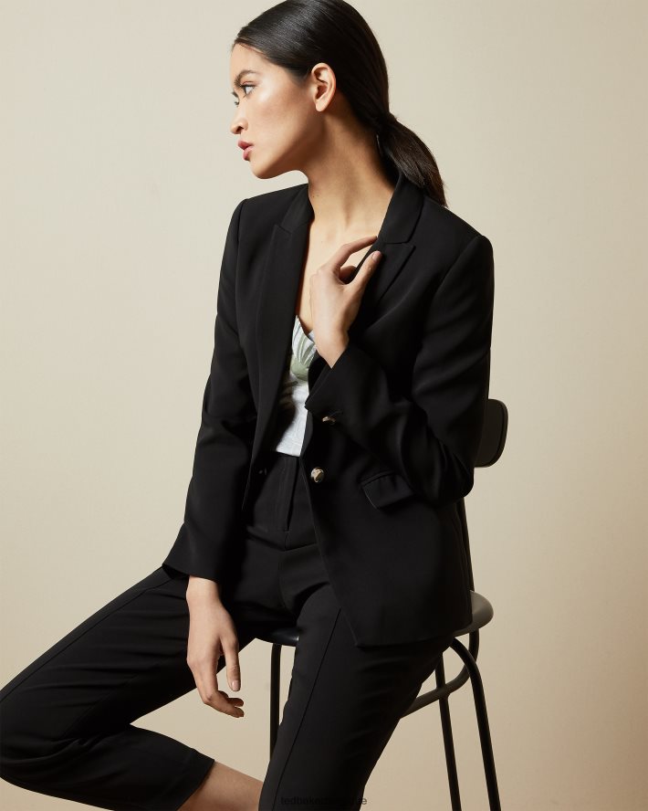 être Ted Baker femmes veste blazer à simple boutonnage raee noir FR8J42441 vêtements