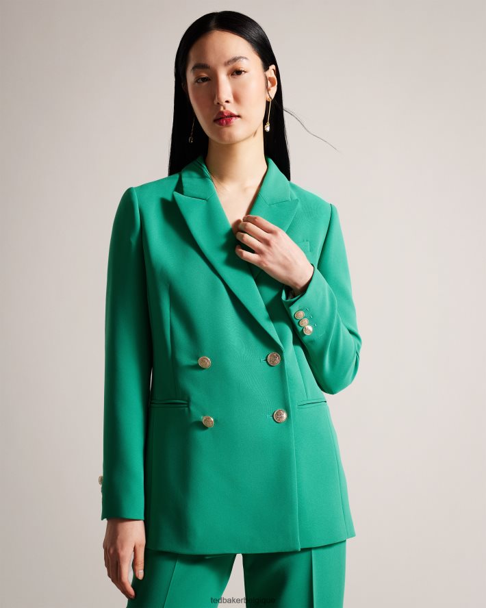 être Ted Baker femmes veste croisée llayla avec boutons embossés vert FR8J42482 vêtements