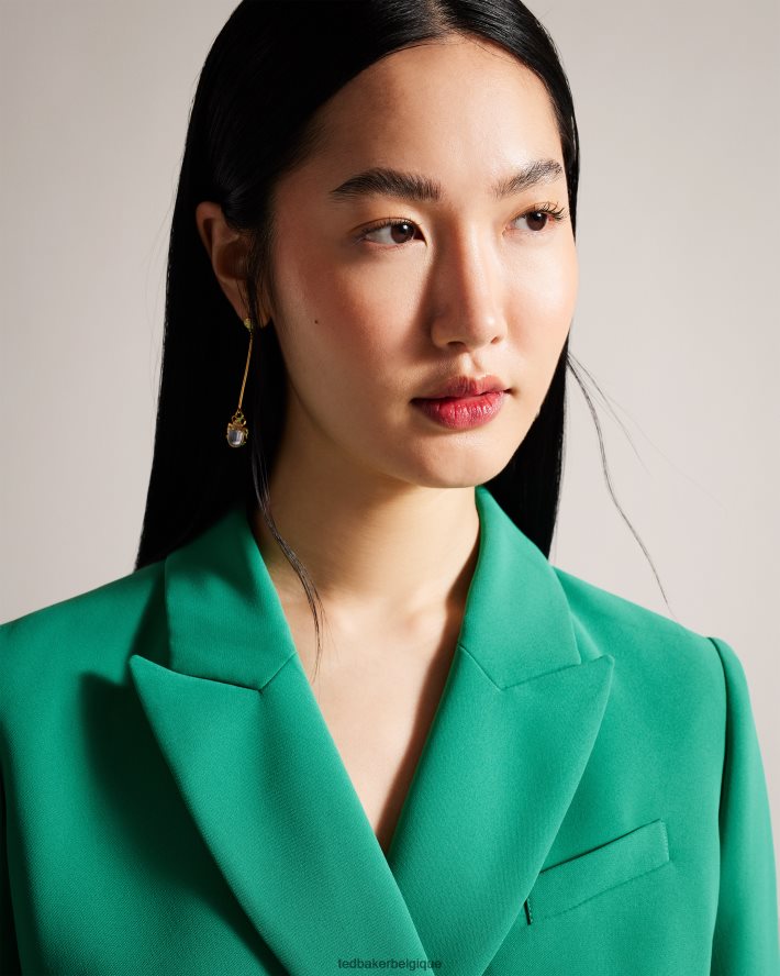 être Ted Baker femmes veste croisée llayla avec boutons embossés vert FR8J42482 vêtements