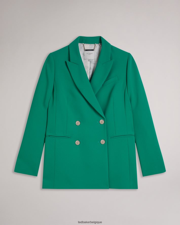 être Ted Baker femmes veste croisée llayla avec boutons embossés vert FR8J42482 vêtements