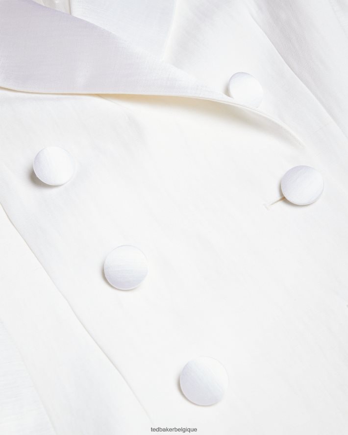 être Ted Baker femmes veste de smoking en lin mélangé astaa crème FR8J42421 vêtements