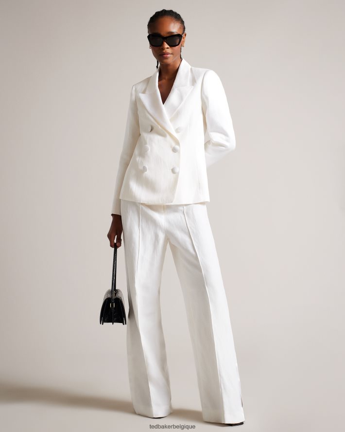 être Ted Baker femmes veste de smoking en lin mélangé astaa crème FR8J42421 vêtements