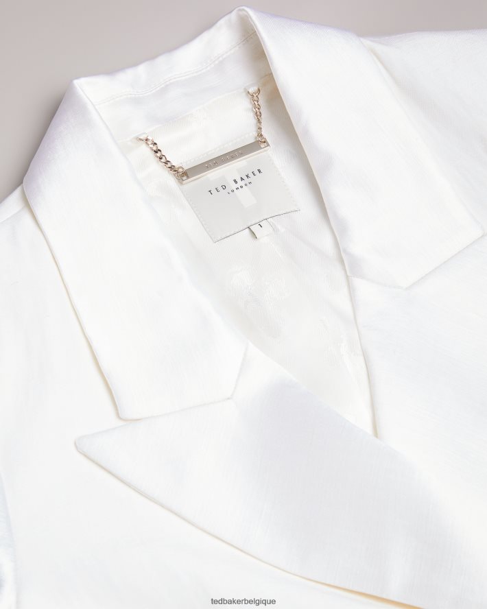 être Ted Baker femmes veste de smoking en lin mélangé astaa crème FR8J42421 vêtements