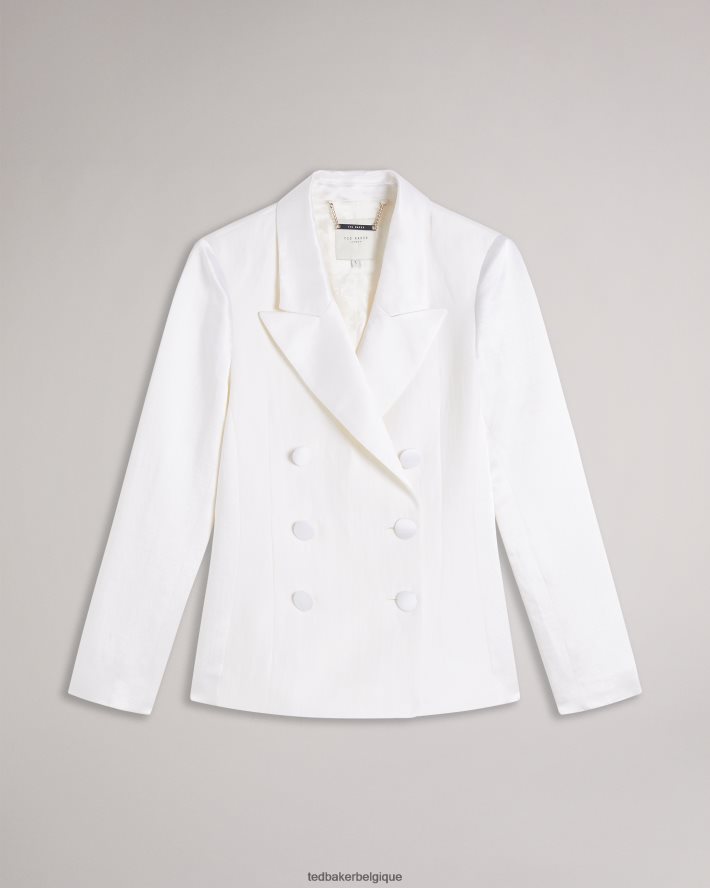 être Ted Baker femmes veste de smoking en lin mélangé astaa crème FR8J42421 vêtements