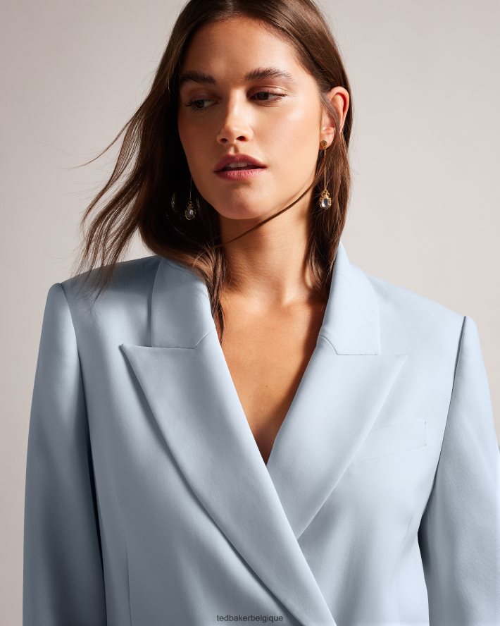 être Ted Baker femmes veste longue croisée à double boutonnage Hildia bleu bébé FR8J42194 vêtements