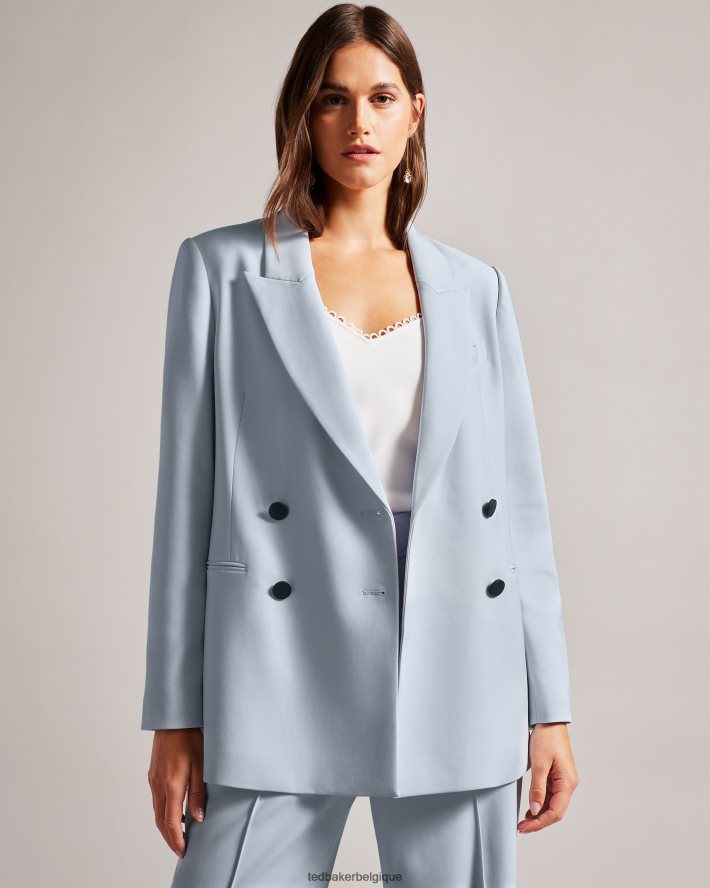 être Ted Baker femmes veste longue croisée à double boutonnage Hildia bleu bébé FR8J42194 vêtements