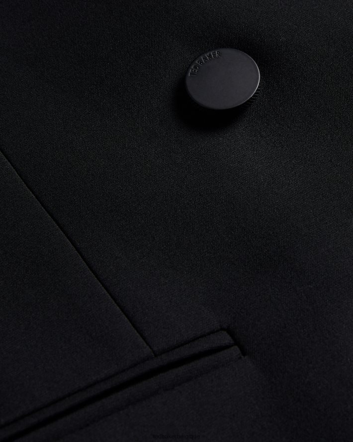être Ted Baker femmes veste longue croisée à double boutonnage Hildia noir FR8J42395 vêtements