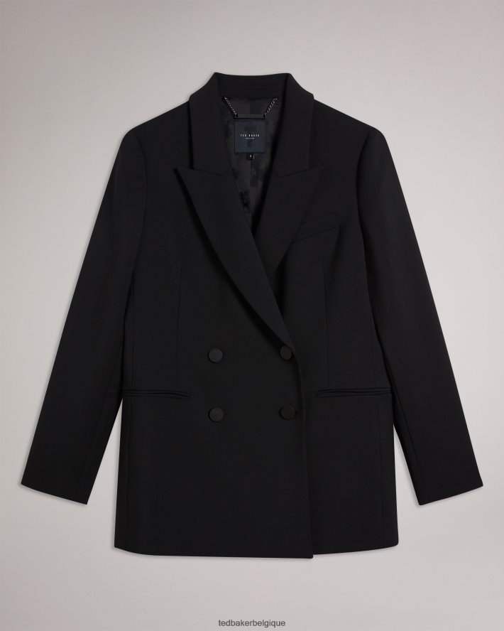 être Ted Baker femmes veste longue croisée à double boutonnage Hildia noir FR8J42395 vêtements