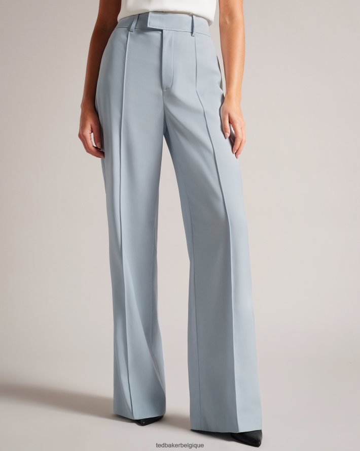 être Ted Baker femmes Hildiat pantalon large taille haute bleu bébé FR8J42249 vêtements