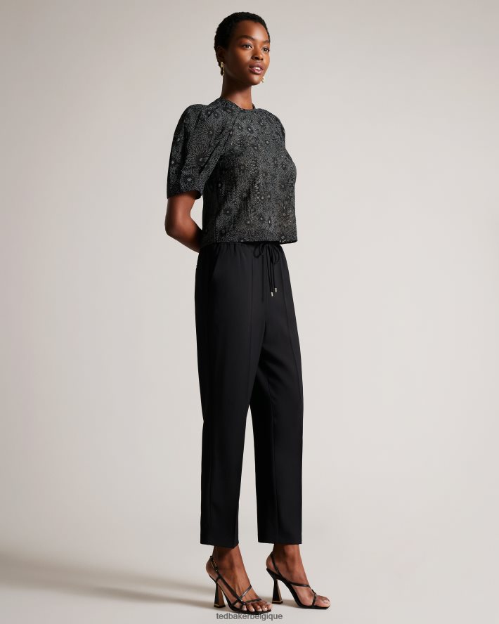 être Ted Baker femmes laurai - pantalon de jogging coupe droite à la cheville noir FR8J42161 vêtements