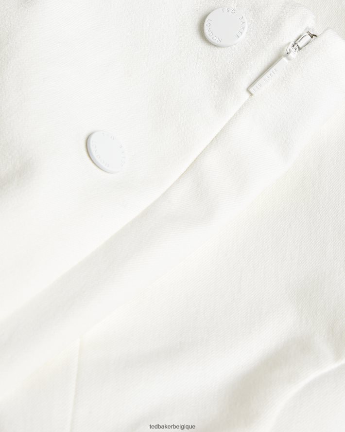 être Ted Baker femmes liroi pantalon taille haute avec faux boutons-pression naturel FR8J42481 vêtements