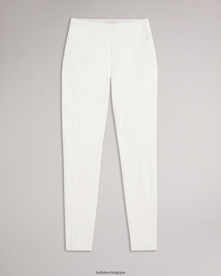 être Ted Baker femmes liroi pantalon taille haute avec faux boutons-pression naturel FR8J42481 vêtements