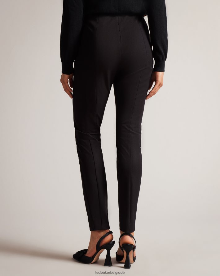 être Ted Baker femmes liroi pantalon taille haute avec faux boutons-pression noir FR8J42297 vêtements