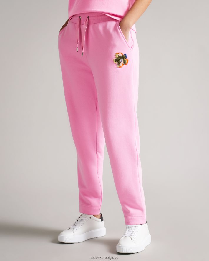 être Ted Baker femmes nicolez jogger en jersey avec fleur rose FR8J42446 vêtements