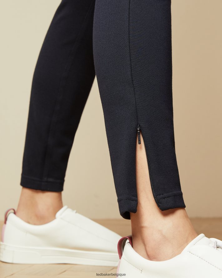 être Ted Baker femmes strenti - Jegging Ponti skinny avec revers zippé bleu foncé FR8J42331 vêtements