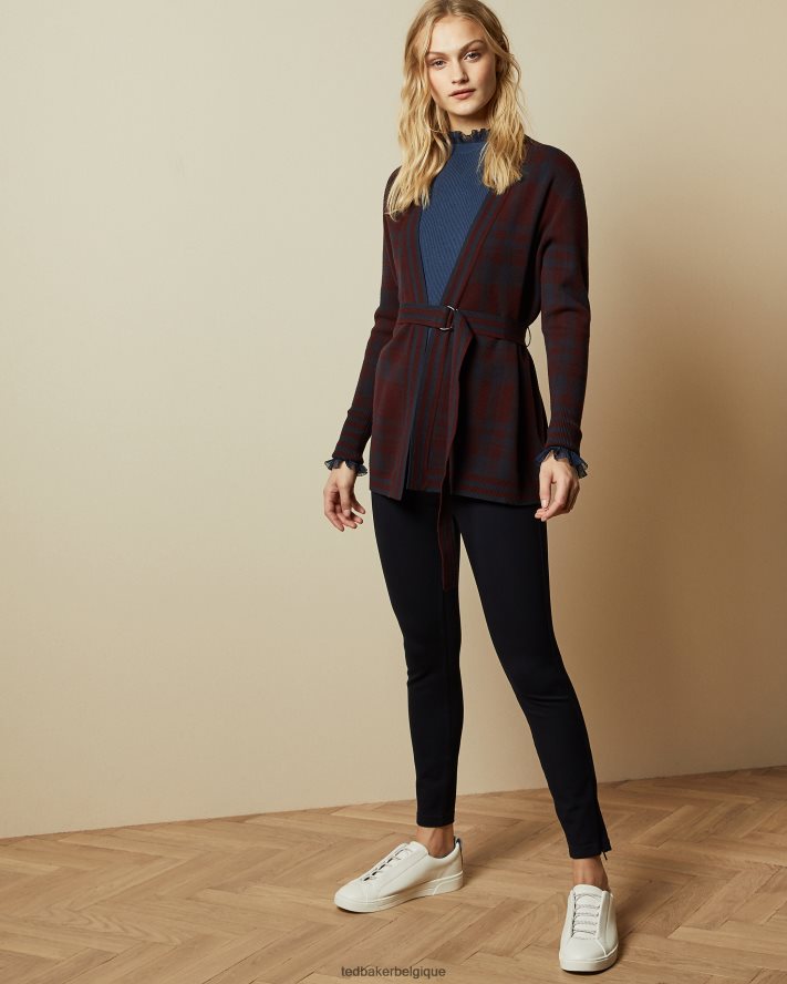 être Ted Baker femmes strenti - Jegging Ponti skinny avec revers zippé bleu foncé FR8J42331 vêtements