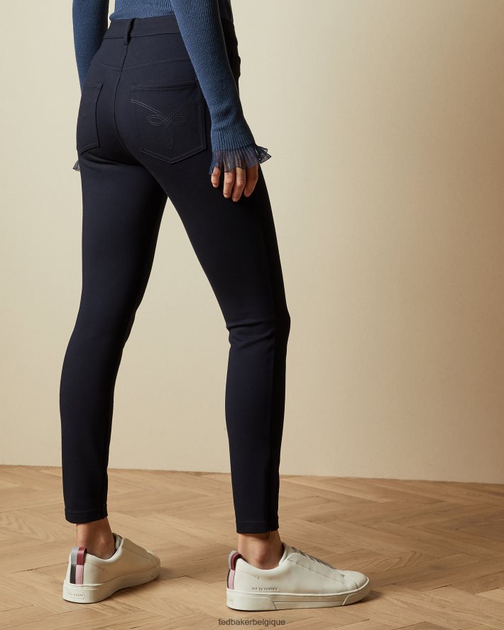 être Ted Baker femmes strenti - Jegging Ponti skinny avec revers zippé bleu foncé FR8J42331 vêtements