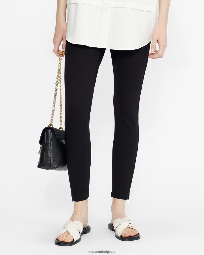 être Ted Baker femmes strenti - Jegging Ponti skinny avec revers zippé noir FR8J42284 vêtements
