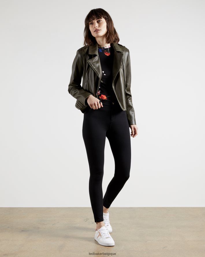 être Ted Baker femmes strenti - Jegging Ponti skinny avec revers zippé noir FR8J42284 vêtements