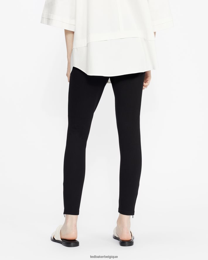 être Ted Baker femmes strenti - Jegging Ponti skinny avec revers zippé noir FR8J42284 vêtements