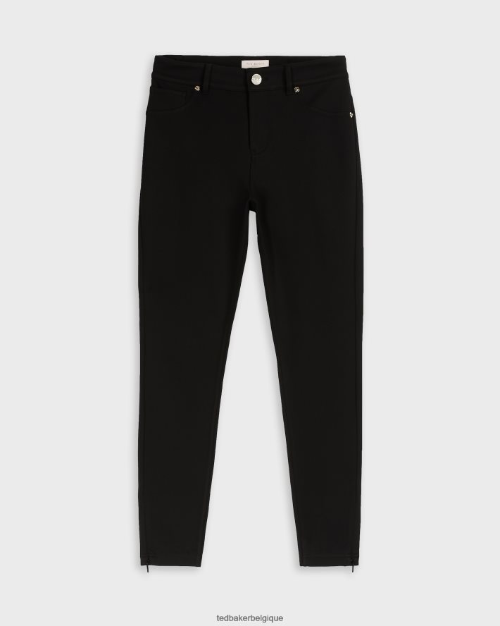 être Ted Baker femmes strenti - Jegging Ponti skinny avec revers zippé noir FR8J42284 vêtements
