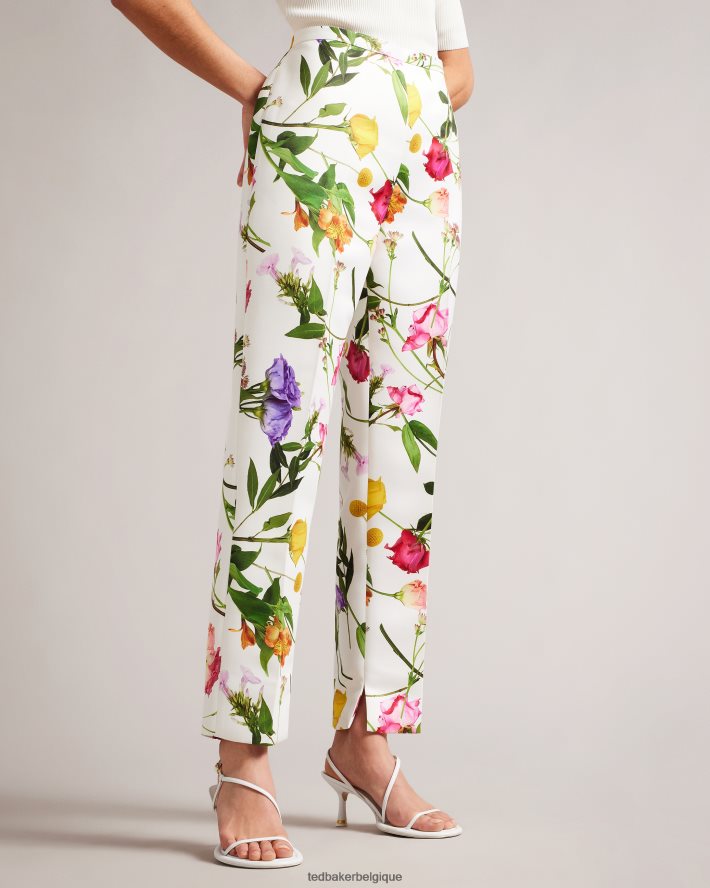 être Ted Baker femmes ziaaht - pantalon fuselé à imprimé fleuri blanc FR8J42320 vêtements