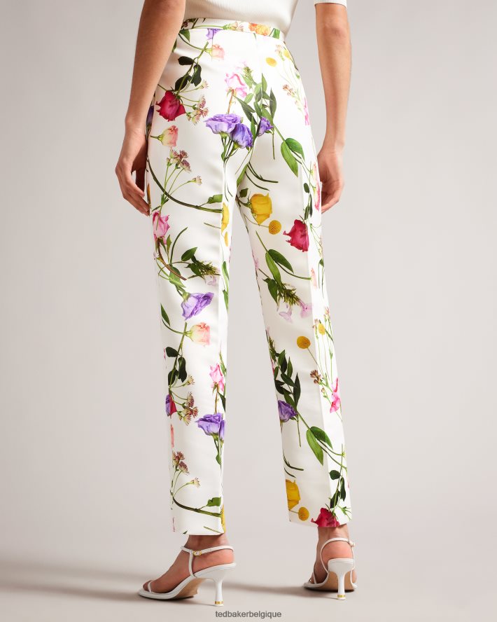être Ted Baker femmes ziaaht - pantalon fuselé à imprimé fleuri blanc FR8J42320 vêtements
