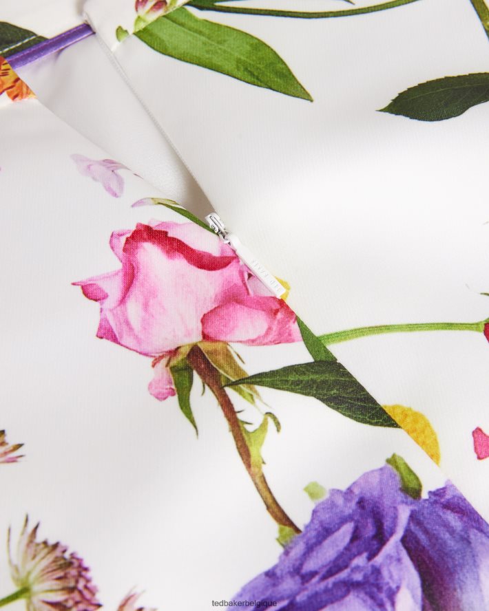 être Ted Baker femmes ziaaht - pantalon fuselé à imprimé fleuri blanc FR8J42320 vêtements