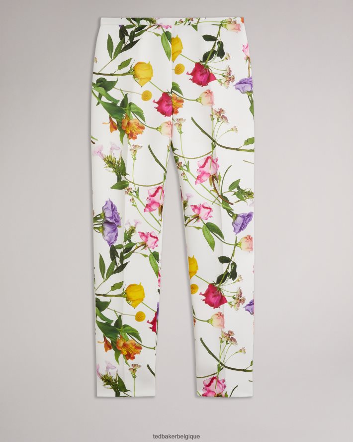être Ted Baker femmes ziaaht - pantalon fuselé à imprimé fleuri blanc FR8J42320 vêtements