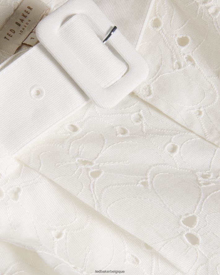 être Ted Baker femmes Suzet short ajusté avec ceinture blanc FR8J42566 vêtements