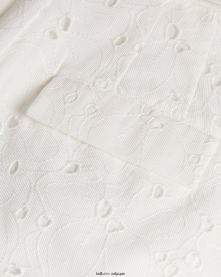 être Ted Baker femmes Suzet short ajusté avec ceinture blanc FR8J42566 vêtements