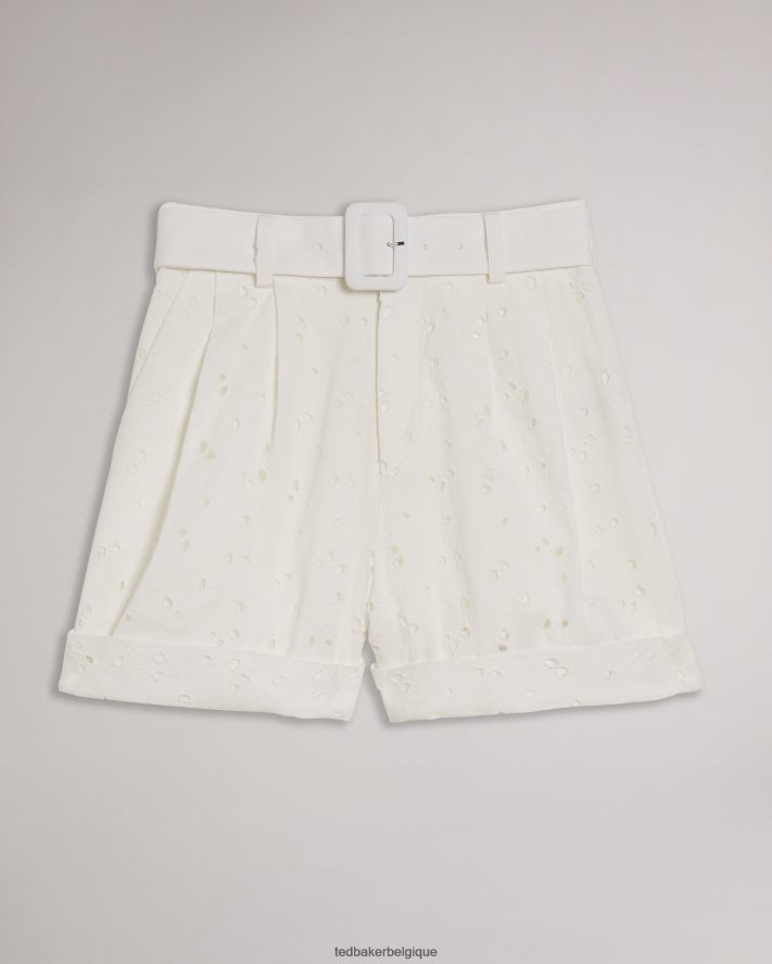 être Ted Baker femmes Suzet short ajusté avec ceinture blanc FR8J42566 vêtements