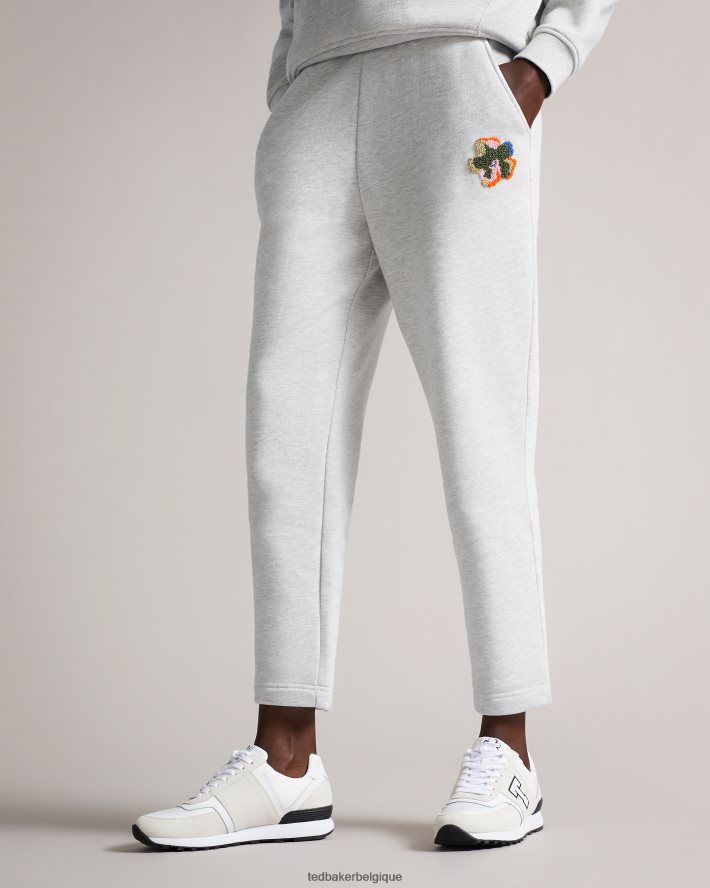 être Ted Baker femmes nicolez jogger en jersey avec fleur gris moyen FR8J42590 vêtements