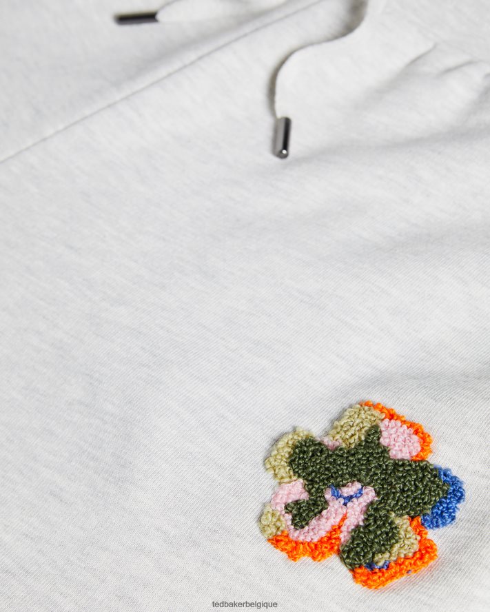 être Ted Baker femmes nicolez jogger en jersey avec fleur gris moyen FR8J42590 vêtements