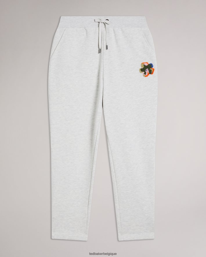 être Ted Baker femmes nicolez jogger en jersey avec fleur gris moyen FR8J42590 vêtements
