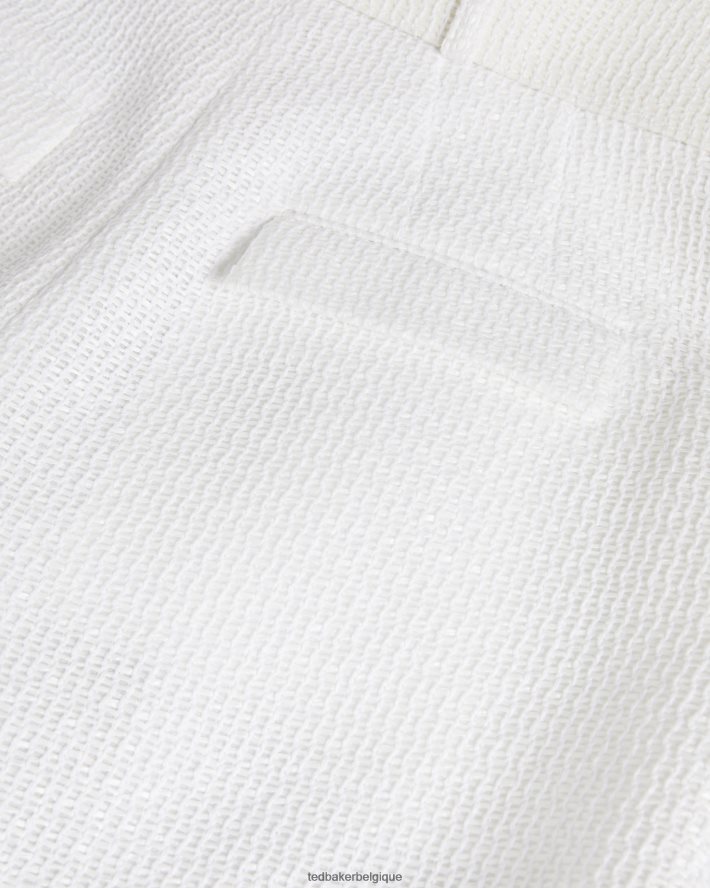 être Ted Baker femmes short ajusté tirsa avec large ceinture blanc FR8J42483 vêtements
