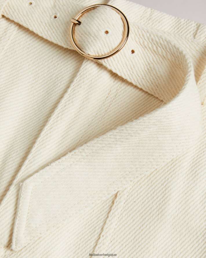 être Ted Baker femmes short indigow taille haute ceinturé Ivoire FR8J42300 vêtements