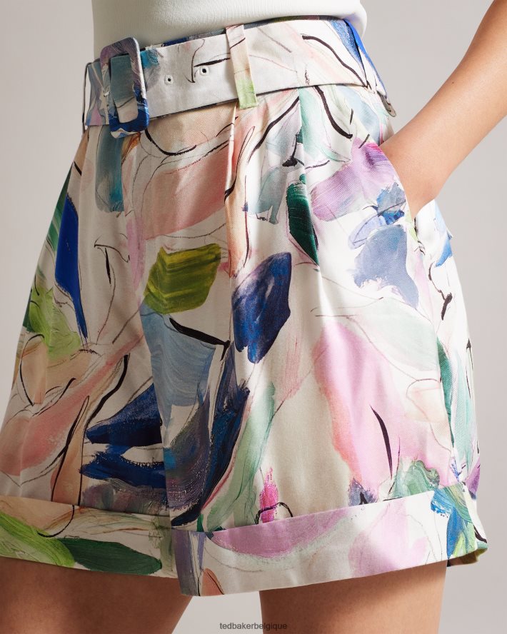 être Ted Baker femmes tarinah - short ajusté à imprimé abstrait blanc FR8J42439 vêtements