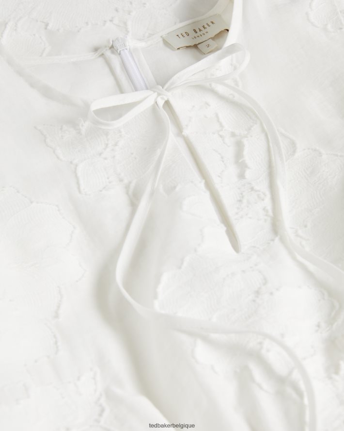 être Ted Baker femmes Maylee - Robe courte flippy avec lien à nouer au cou blanc FR8J42504 vêtements