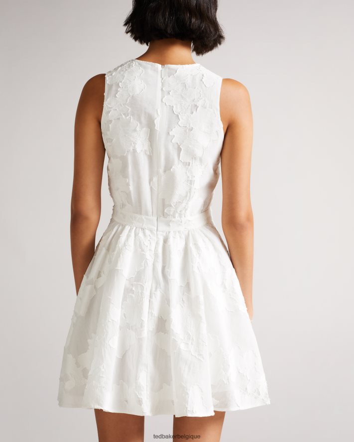 être Ted Baker femmes Maylee - Robe courte flippy avec lien à nouer au cou blanc FR8J42504 vêtements
