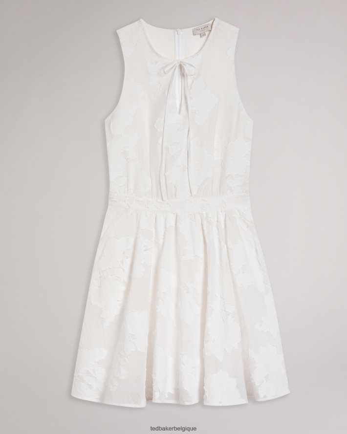 être Ted Baker femmes Maylee - Robe courte flippy avec lien à nouer au cou blanc FR8J42504 vêtements