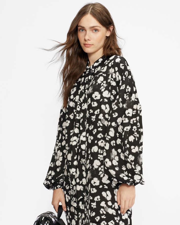 être Ted Baker femmes Wilmy - Robe longue à nœud lavallière noir FR8J42526 vêtements