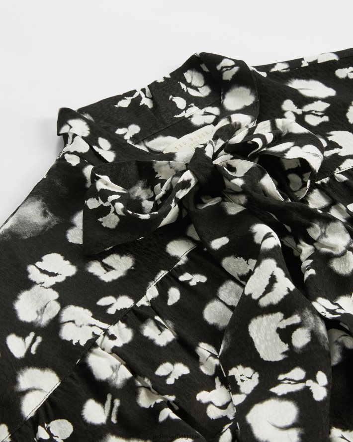 être Ted Baker femmes Wilmy - Robe longue à nœud lavallière noir FR8J42526 vêtements