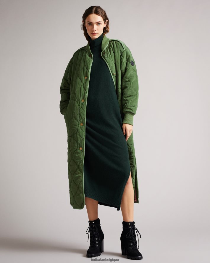 être Ted Baker femmes aavvaa - robe en maille avec détails froncés sur les côtés vert FR8J42530 vêtements