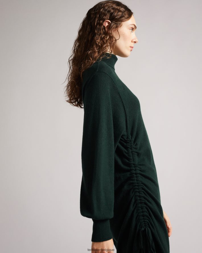 être Ted Baker femmes aavvaa - robe en maille avec détails froncés sur les côtés vert FR8J42530 vêtements
