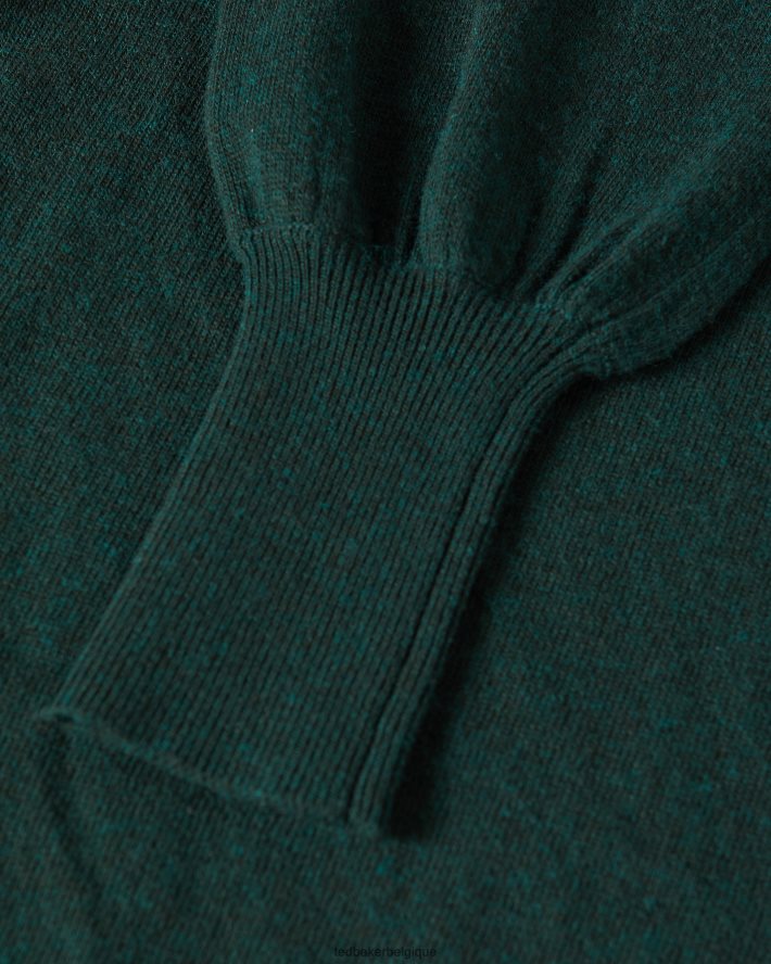 être Ted Baker femmes aavvaa - robe en maille avec détails froncés sur les côtés vert FR8J42530 vêtements