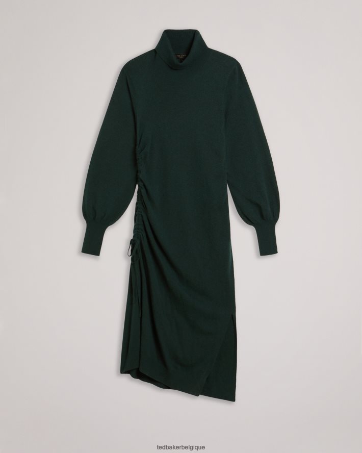 être Ted Baker femmes aavvaa - robe en maille avec détails froncés sur les côtés vert FR8J42530 vêtements